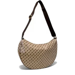 Borsa Donna Mezzaluna GHERARDINI in Tessuto Softy colore Tabacco - Burro