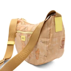Borsa Donna Mezzaluna Media 1A Classe Alviero Martini linea Soft Petals in Tessuto Soft Geo Classic e Giallo Pastello LE55
