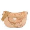 Borsa Donna Mezzaluna Media 1A Classe Alviero Martini linea Soft Petals in Tessuto Soft Geo Classic e Avorio LE55