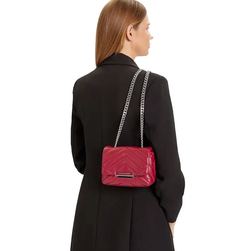 Borsa Donna Mini a Tracolla Chiusa con Patta e Clip ARMANI EXCHANGE Colore Red Dahlia Linea Susy
