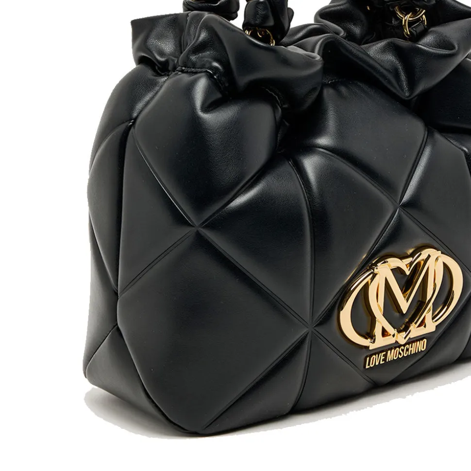 Borsa Donna Secchiello Small LOVE MOSCHINO linea Embossed Trapuntata Nera