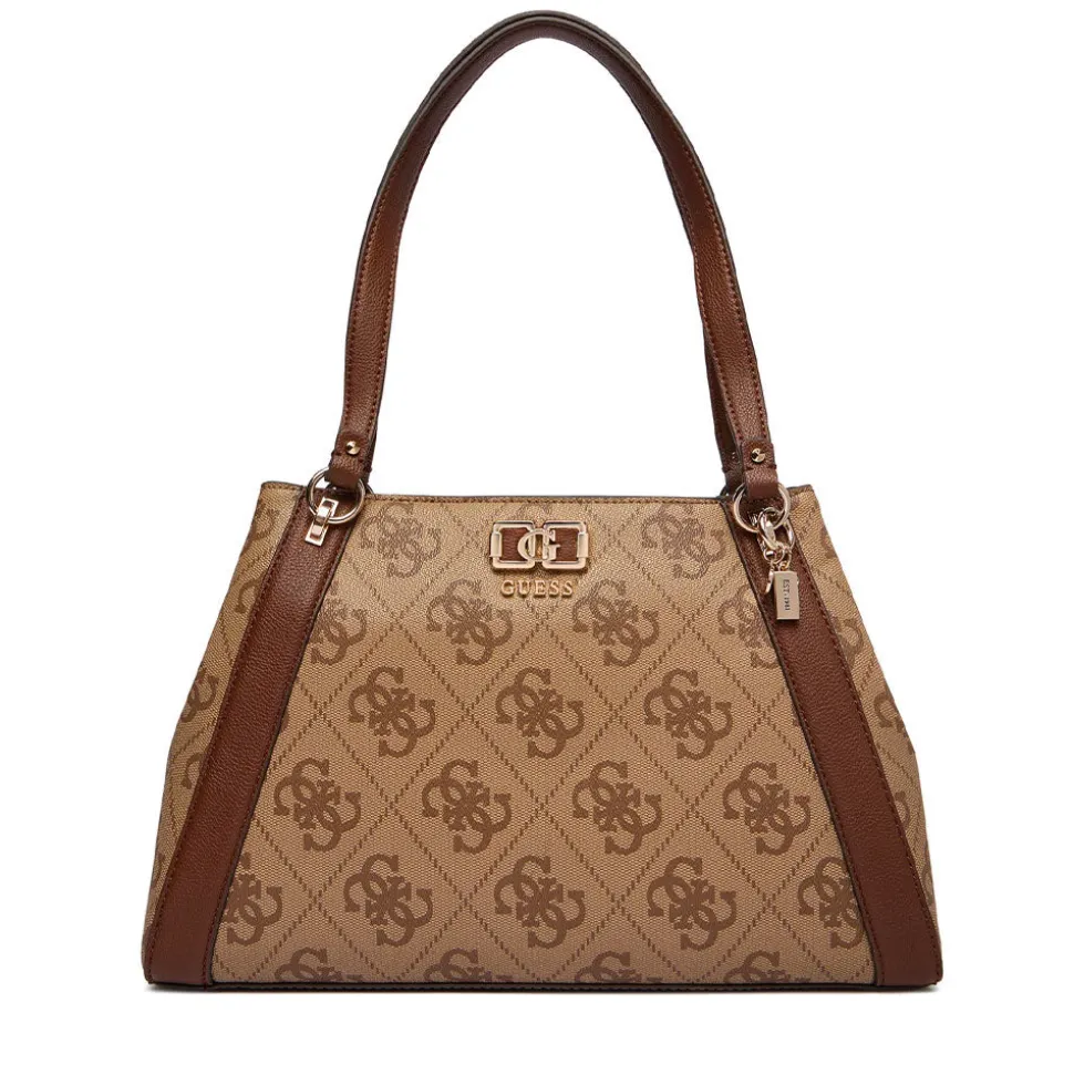 Borsa Donna Shopper a Spalla GUESS Linea Karnilla Colore Latte Logo - Brown