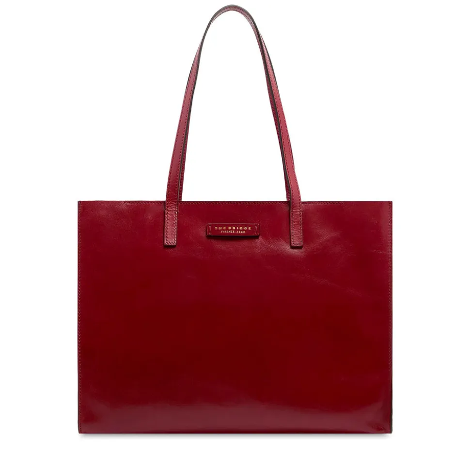 Borsa Donna Shopper THE BRIDGE linea Mirra in Pelle Rosso Mattone