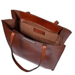 Borsa Donna Shopper Verticale THE BRIDGE linea Mirra in Pelle Marrone
