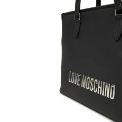 Borsa Donna Shopping LOVE MOSCHINO linea Bold Bag colore Nero e Nikel