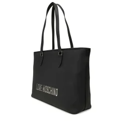 Borsa Donna Shopping LOVE MOSCHINO linea Bold Bag colore Nero e Nikel