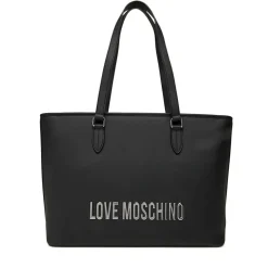 Borsa Donna Shopping LOVE MOSCHINO linea Bold Bag colore Nero e Nikel