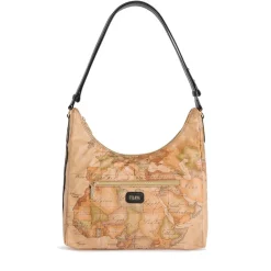 Borsa Donna Sottospalla 1A Classe Alviero Martini linea Soft Petals in Tessuto Soft Geo Classic e Nero LE58