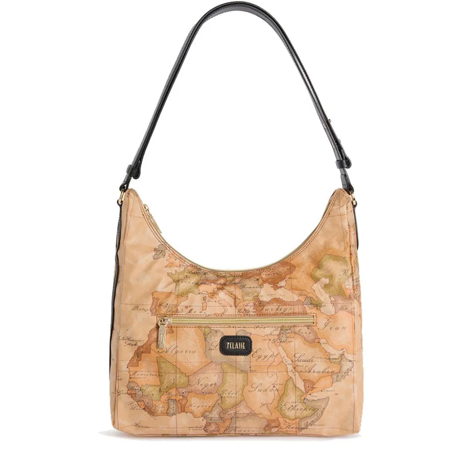 Borsa Donna Sottospalla 1A Classe Alviero Martini linea Soft Petals in Tessuto Soft Geo Classic e Nero LE58