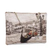 Borsa Donna Y NOT Clutch con Tracolla in Catena YES-605 Venice Postacard