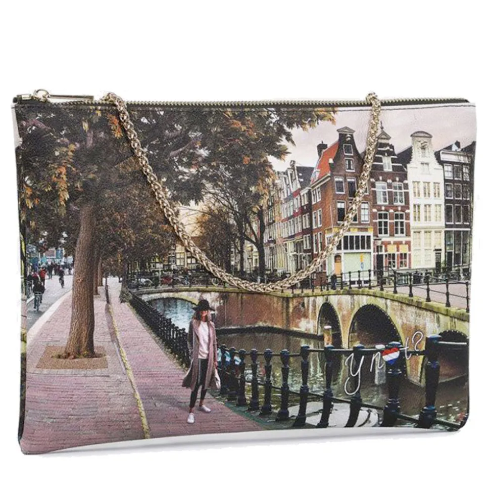 Borsa Donna Y NOT Clutch con Tracolla in Catena YES-605 Amsterdam Bridge