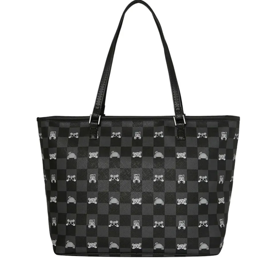 Borsa Tote Donna SPRAYGROUND stampa Gray Peeking Character Check