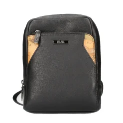 Borsello Uomo Medio 1A Classe Alviero Martini linea Western Leather in Pelle Nera LD07