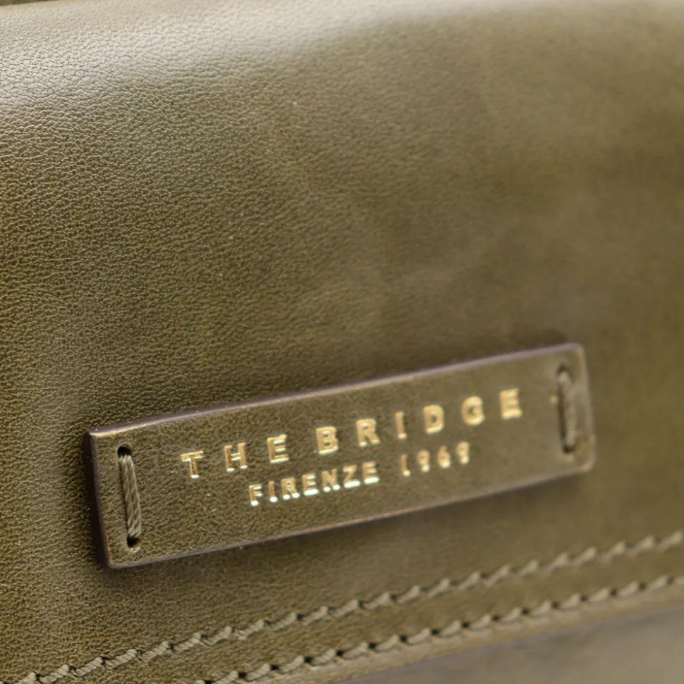 Camera Case Donna a Tracolla THE BRIDGE linea Flora in Pelle Verde Timo