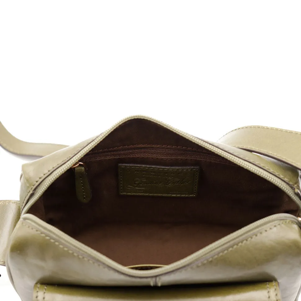 Camera Case Donna a Tracolla THE BRIDGE linea Flora in Pelle Verde Timo