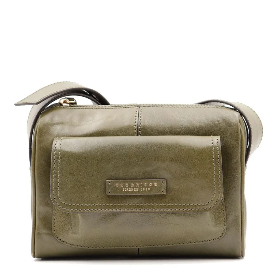 Camera Case Donna a Tracolla THE BRIDGE linea Flora in Pelle Verde Timo