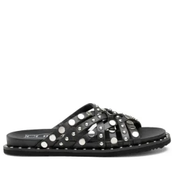Ciabatte Donna CULT Roshelle 4275 in Pelle Colore Nero con Borchie Piatte Applicate