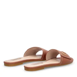 Ciabatte Donna Flat LIU JO Sandy 03 in Pelle Marrone