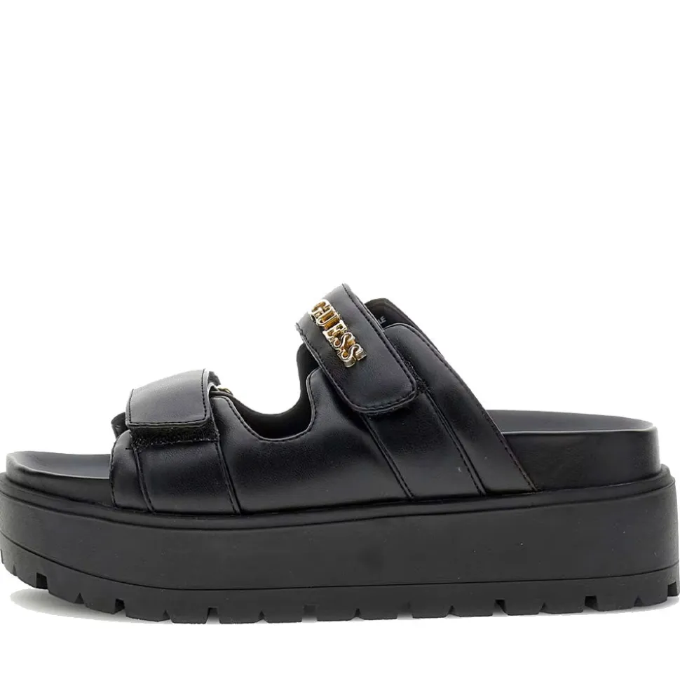 Ciabatte Donna GUESS Linea Faxon Colore Nero con Doppia Fascia