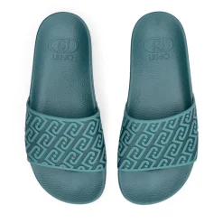 Ciabatte Donna LIU JO Kos 21 stampa Monogram in Gomma Verde