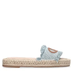 Ciabatte Donna Modello Espradillas LIU JO Paros 02 in Denim Jacquard Logato Light Blue