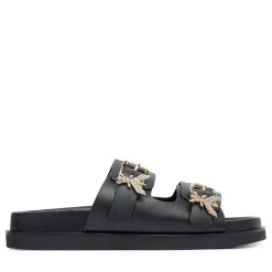 Ciabatte Doppia Fascia PATRIZIA PEPE Girl linea Fly Birkilux in Pelle Nera