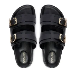 Ciabatte Doppia Fascia PATRIZIA PEPE Girl linea Fly Birkilux in Pelle Nera