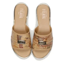 Ciabattine Flat 1A Classe Alviero Martini in Eco Nappa stampa Geo Classic 2450