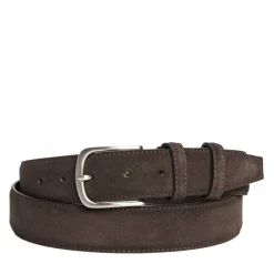 Cintura Uomo in Camoscio Marrone Scuro 3,5cm - Made in Italy