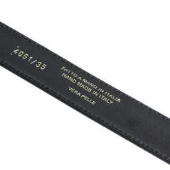 Cintura Uomo in Pelle di Vitello Spazzolato Blu 3,5cm - Made in Italy