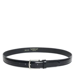 Cintura Uomo in Pelle di Vitello Spazzolato Blu 3,5cm - Made in Italy