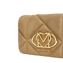 Clutch con Tracolla LOVE MOSCHINO in Tessuto Soft color Sabbia