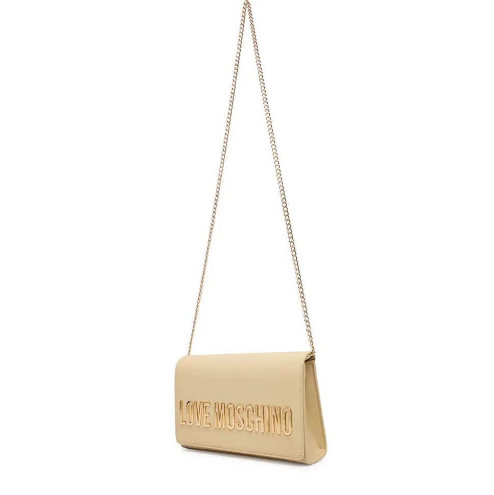 Clutch Donna con Tracolla LOVE MOSCHINO linea Smart Daily Bag Lettering Logo color Burro
