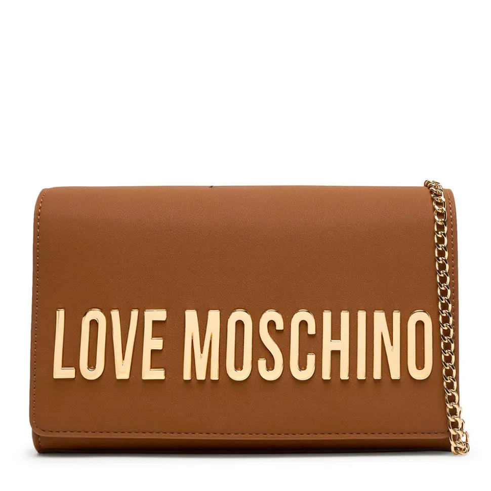 Clutch Donna con Tracolla LOVE MOSCHINO linea Smart Daily Bag Lettering Logo color Cuoio