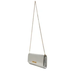 Clutch Donna con Tracolla LOVE MOSCHINO effetto Metallizzato Argento