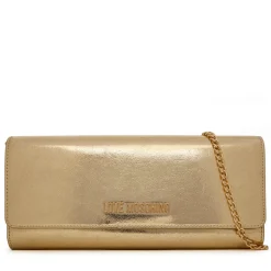Clutch Donna con Tracolla LOVE MOSCHINO effetto Metallizzato Oro