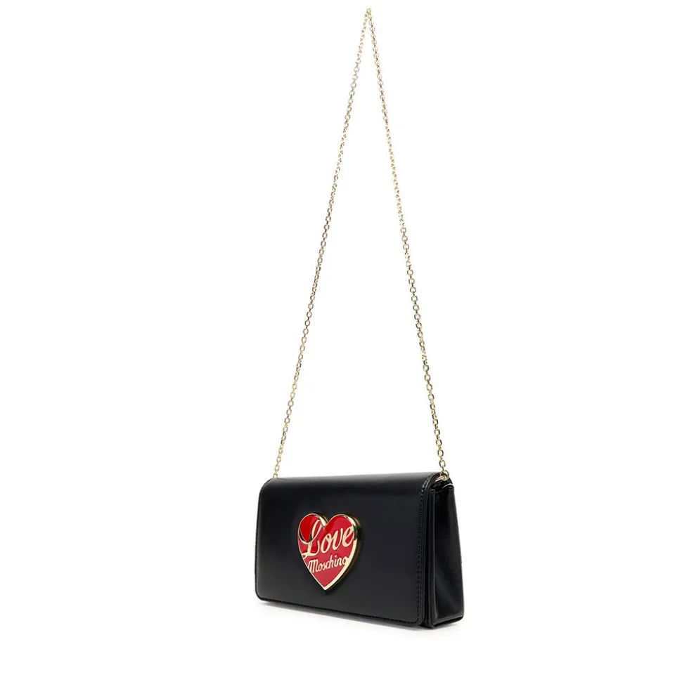 Clutch Donna con Tracolla LOVE MOSCHINO linea Smart Daily Bag Nera con Cuore Logato