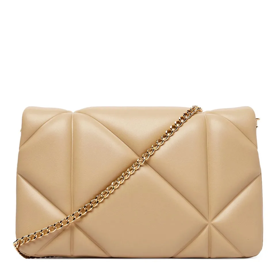 Clutch Trapuntata con Tracolla LOVE MOSCHINO linea Embossed Taupe