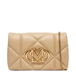 Clutch Trapuntata con Tracolla LOVE MOSCHINO linea Embossed Taupe