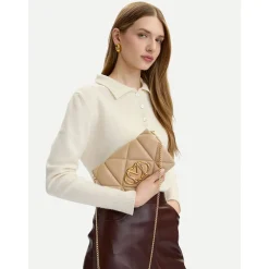 Clutch Trapuntata con Tracolla LOVE MOSCHINO linea Embossed Taupe