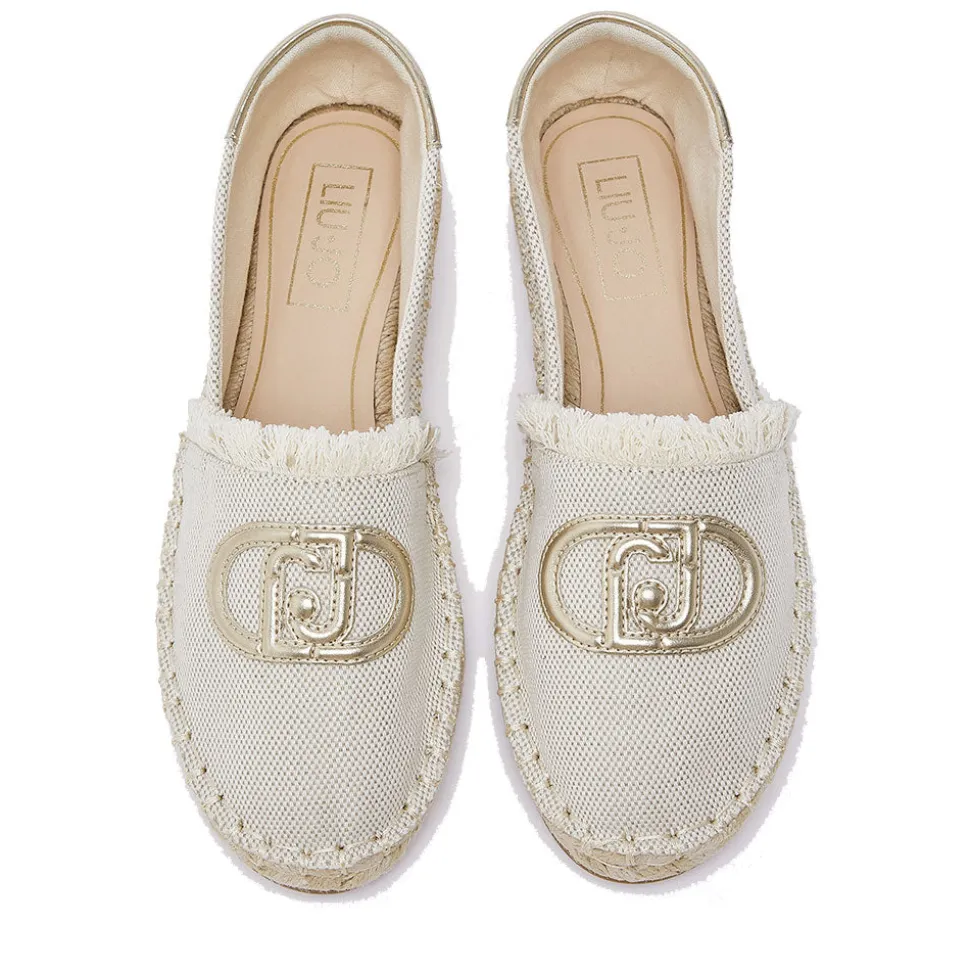 Espadrillas Donna LIU JO Capri 01 in Canvas Beige con Maxi Logo