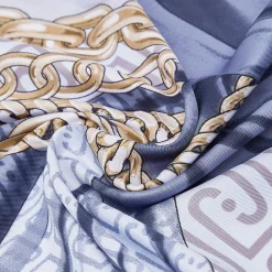 Foulard Donna 120 x 120 cm LIU JO in Tessuto stampa Fiocco Blu Scuro