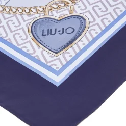 Foulard Donna 120 x 120 cm LIU JO in Tessuto stampa Fiocco Blu Scuro