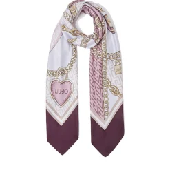 Foulard Donna 120 x 120 cm LIU JO in Tessuto stampa Fiocco Marrone