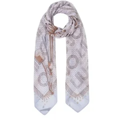 Foulard Donna 120 x 120 cm LIU JO in Tessuto Stampato Blu Chiaro