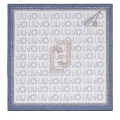 Foulard Donna 120 x 120 cm LIU JO in Tessuto Stampato Blu Scuro