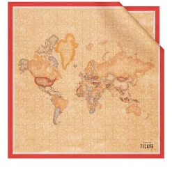 Foulard 90 x 90 cm 1A Classe Alviero Martini in Seta stampa Geo Classic e Rosso Papavero 3290