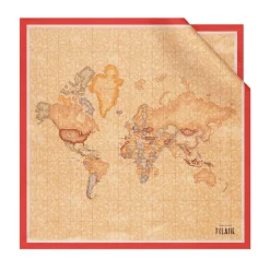 Foulard 70 x 70 cm 1A Classe Alviero Martini in Seta stampa Geo Classic e Rosso Papavero 3270