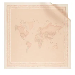 Foulard 90 x 90 cm 1A Classe Alviero Martini linea Logo Cornice Beige F132