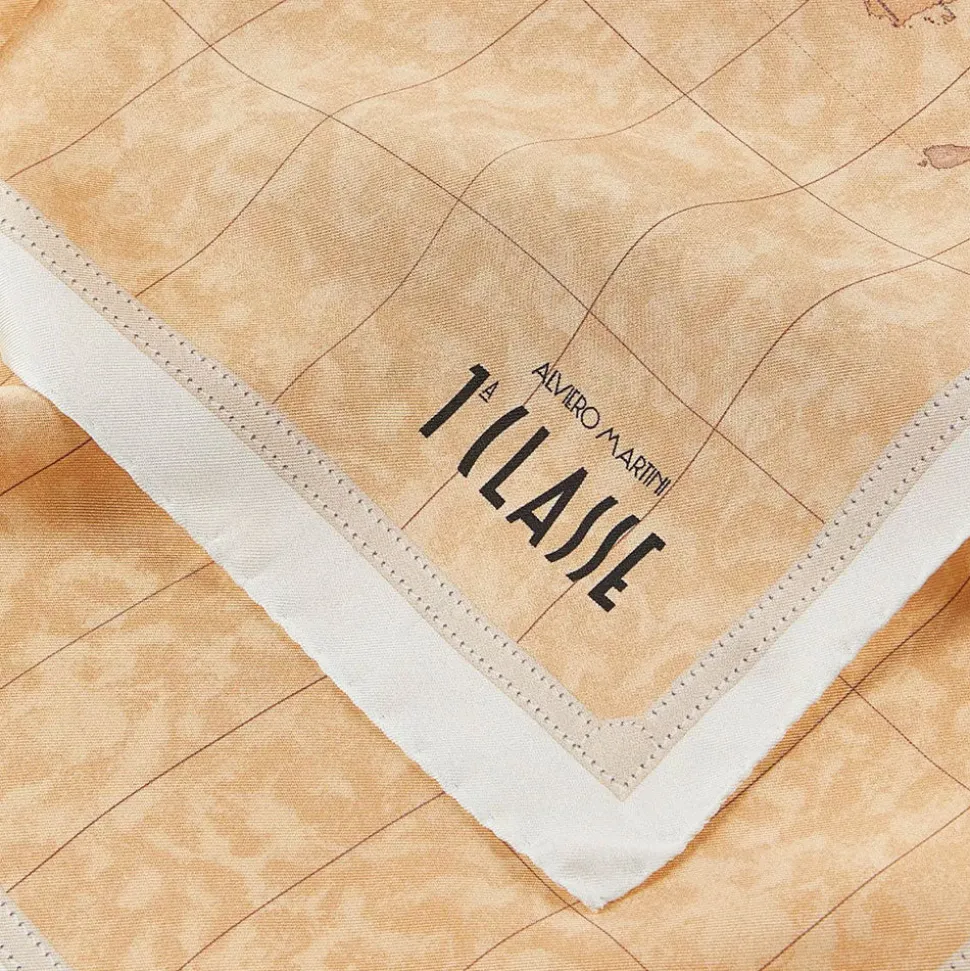 Foulard 70 x 70 cm 1A Classe Alviero Martini in Seta stampa Geo Classic e Bianco 3270